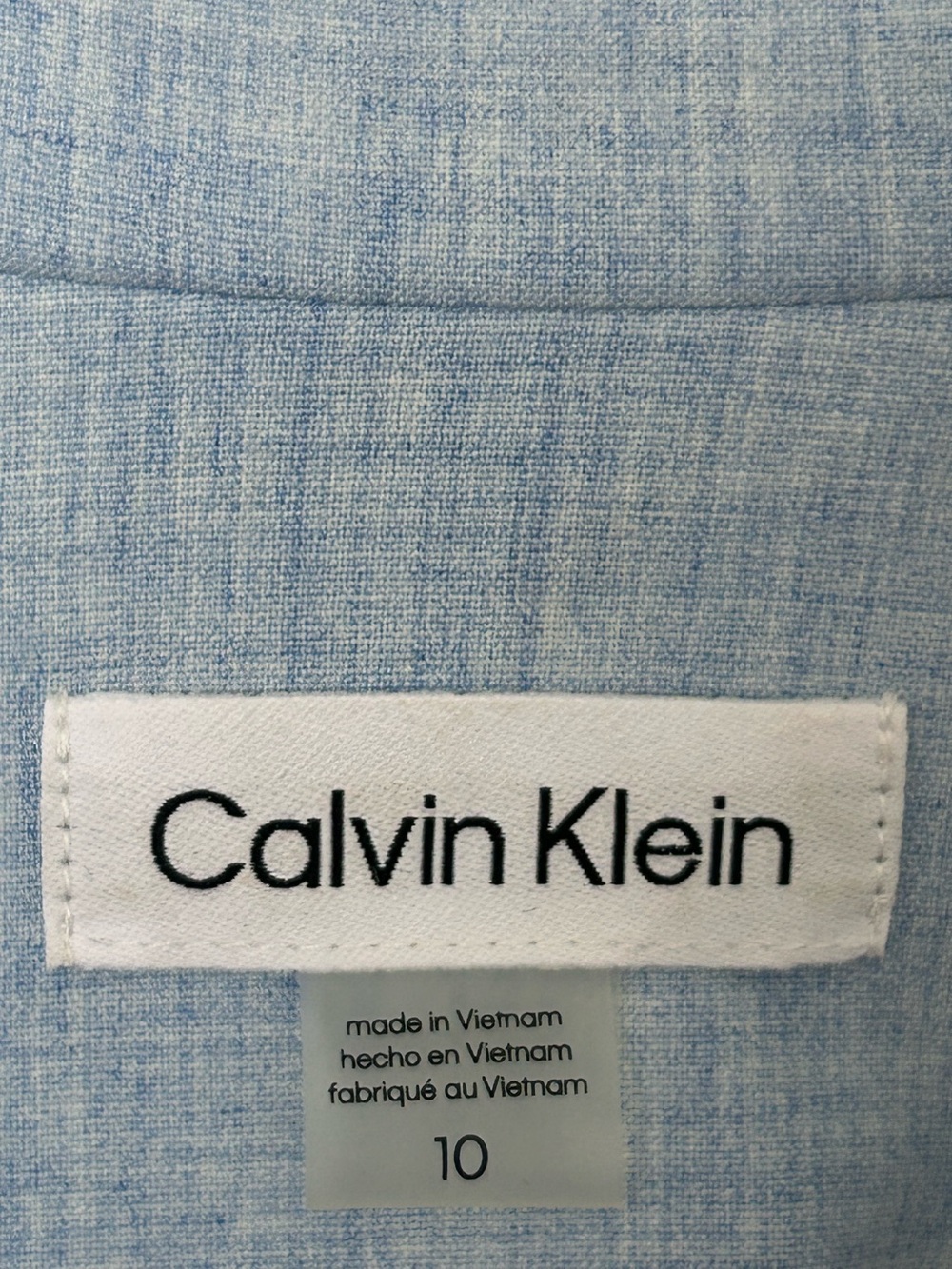 Calvin Klein Light Blue Sleeveless Moto Zip Belted Dress Women’s Size 10 Lined - Picture 6 of 14